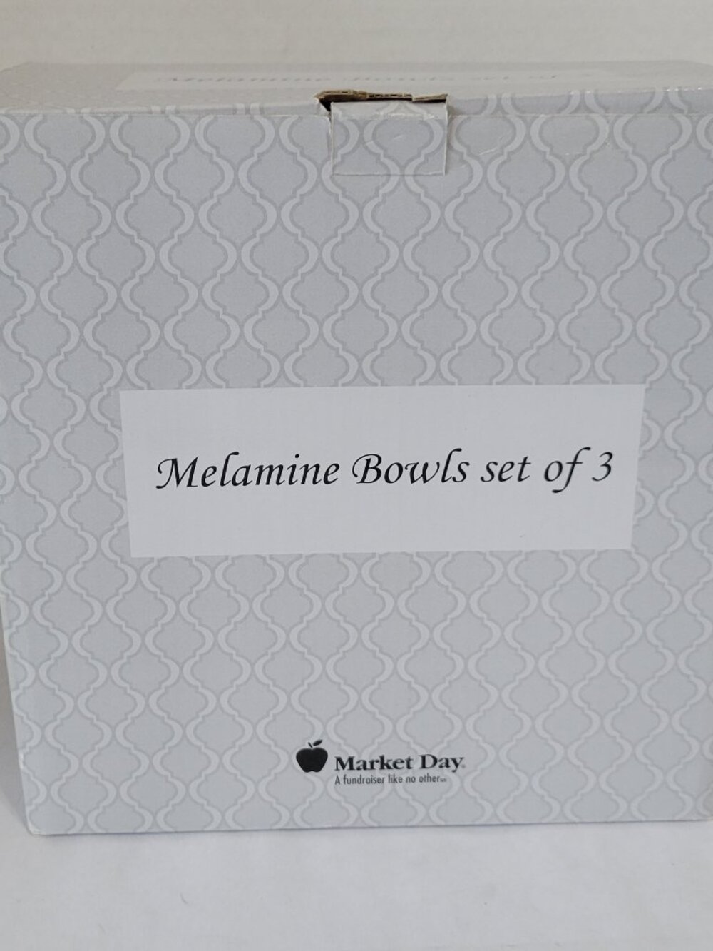 Market Day Melamine Bowl Set of 3 New/Unused In Box - Purple Orange Blue